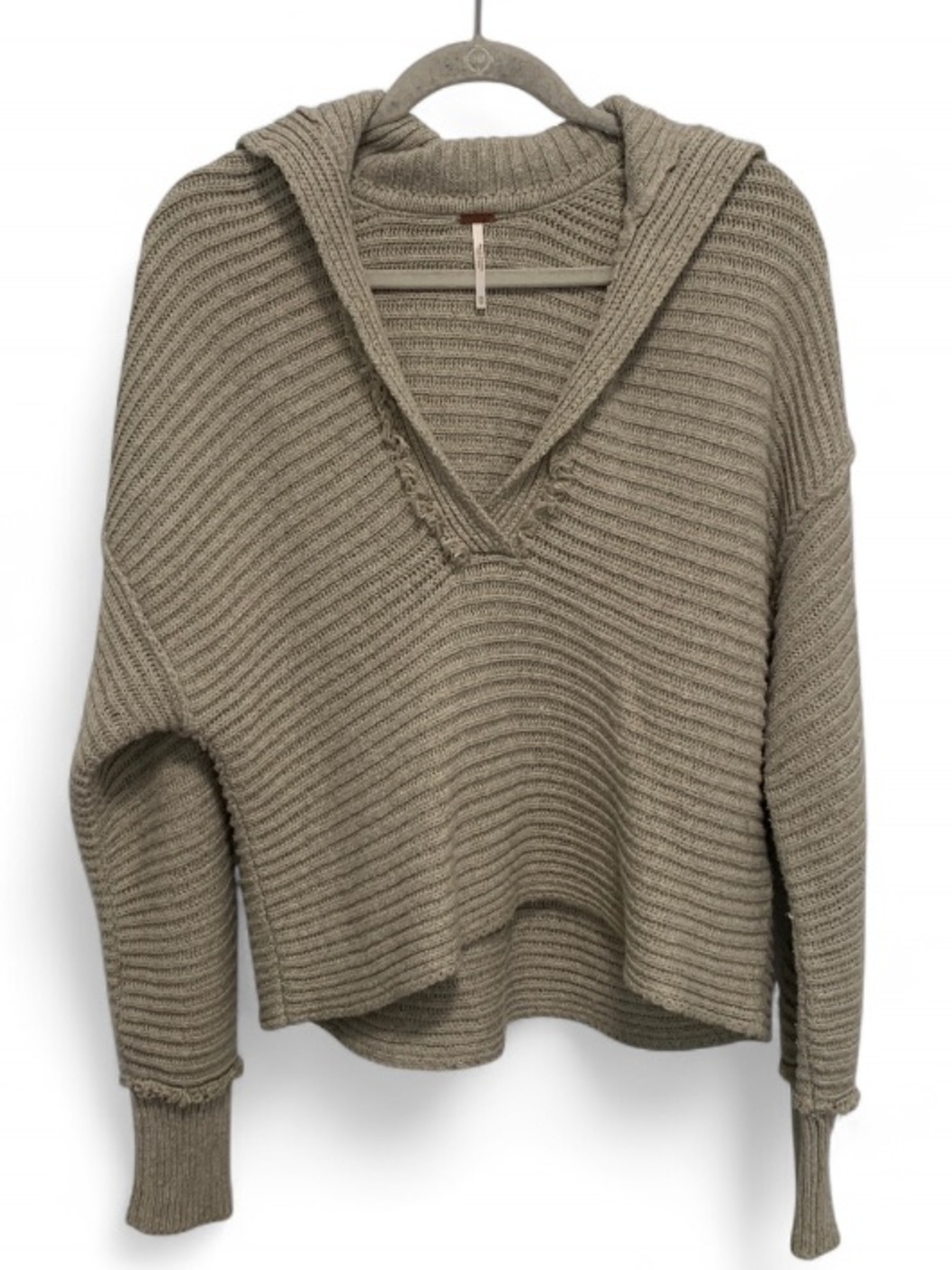 Free People Marlie Split Neckline Oversized Sweater